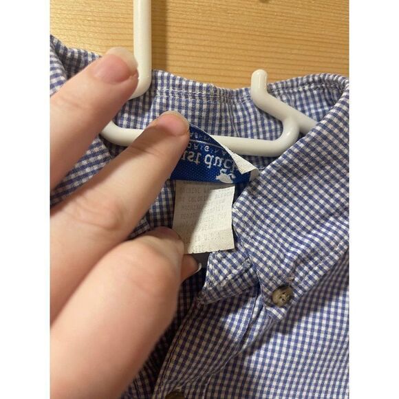 Just Ducky Boys Blue & White Gingham Button Up Sz 6 - Picture 4 of 4